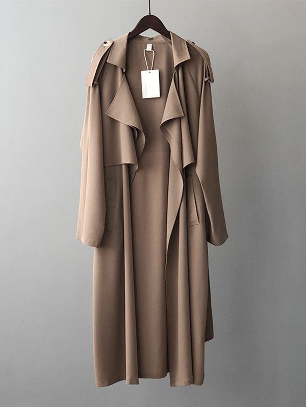 xakxx Khaki&Black Vintage Notched Collar Thin Trench Coat