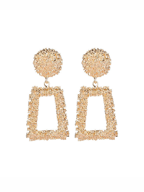 xakxx Geometric Hollow Solid Color Drop Earrings