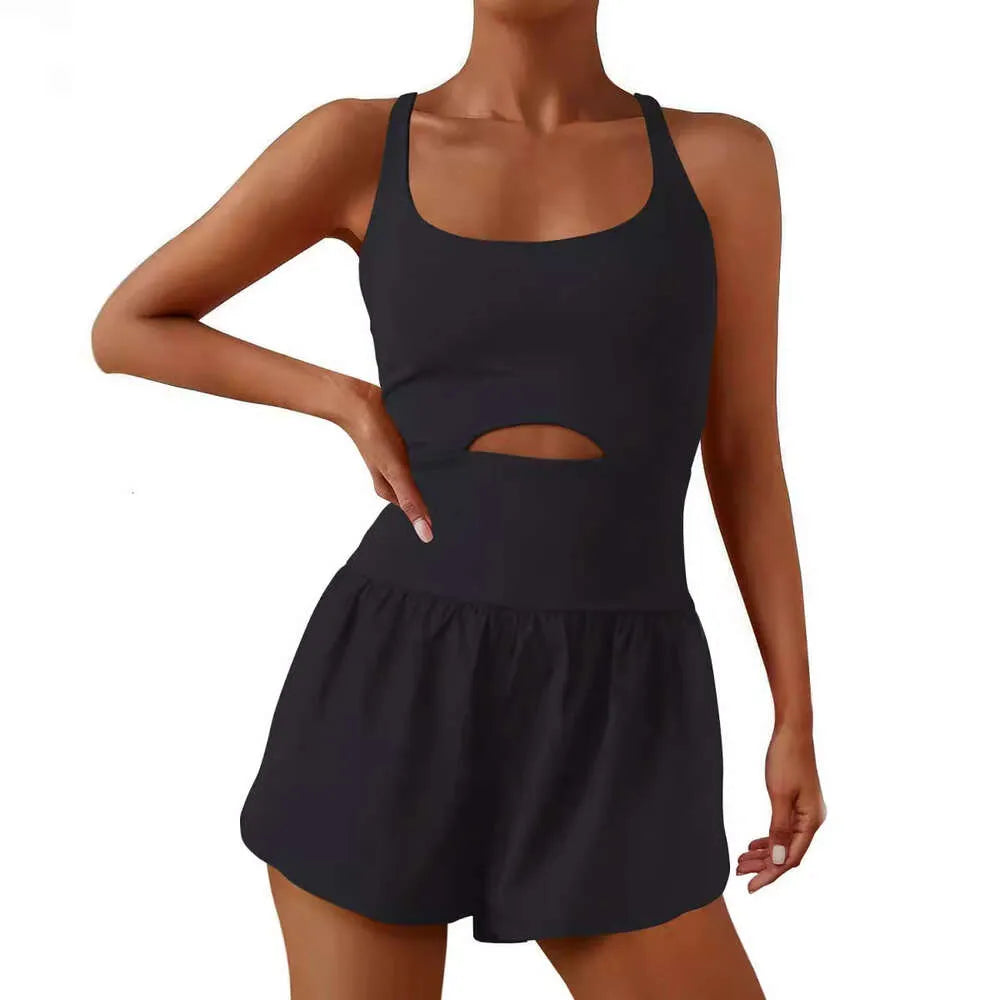 Women Jumpsuit Sexy One Piece Sports Short Pants Clothing Halter Tank Top Summer New Fashion Ladies Yogo Running Romper Slim Bodysuit 30% cotton 9 Colors 5 Size