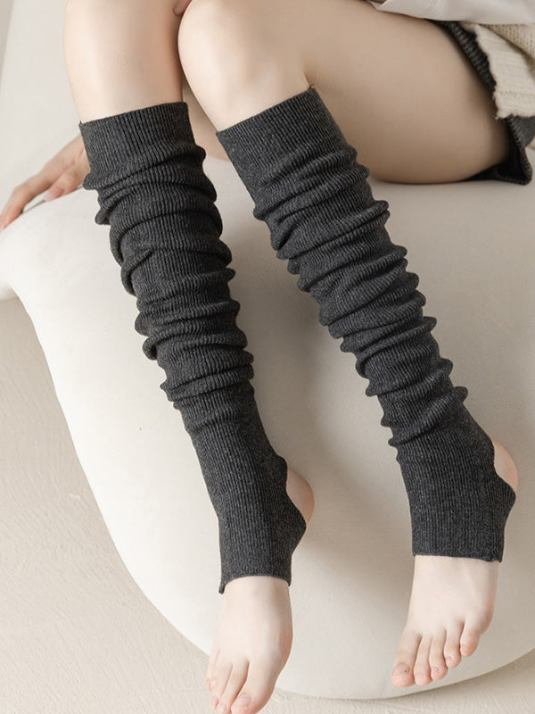 xakxx Wool Solid Color Leg Warmers Accessories