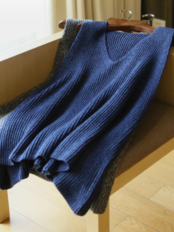 xakxx Casual V-Neck Knitting Vest