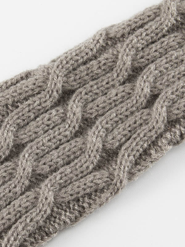 xakxx Solid Color Keep Warm Jacquard Knitted Sleevelet