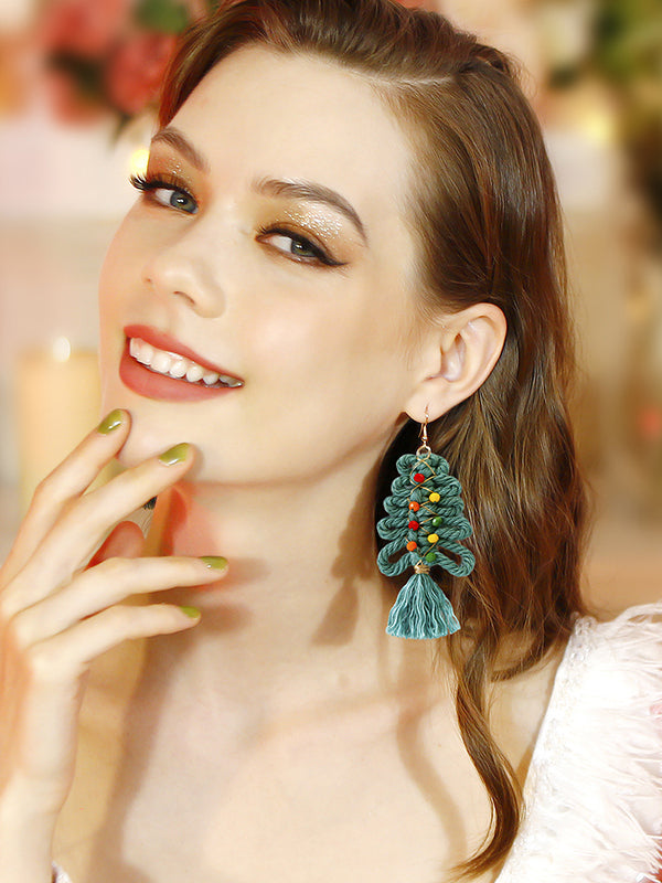 xakxx Tasseled Earrings Christmas Tree Accessories