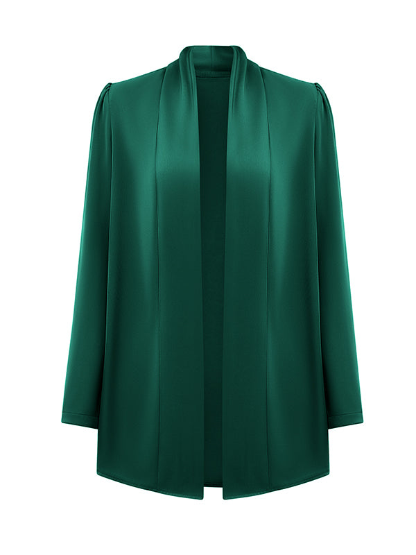 xakxx Long Sleeves Loose Solid Color Collarless Outerwear