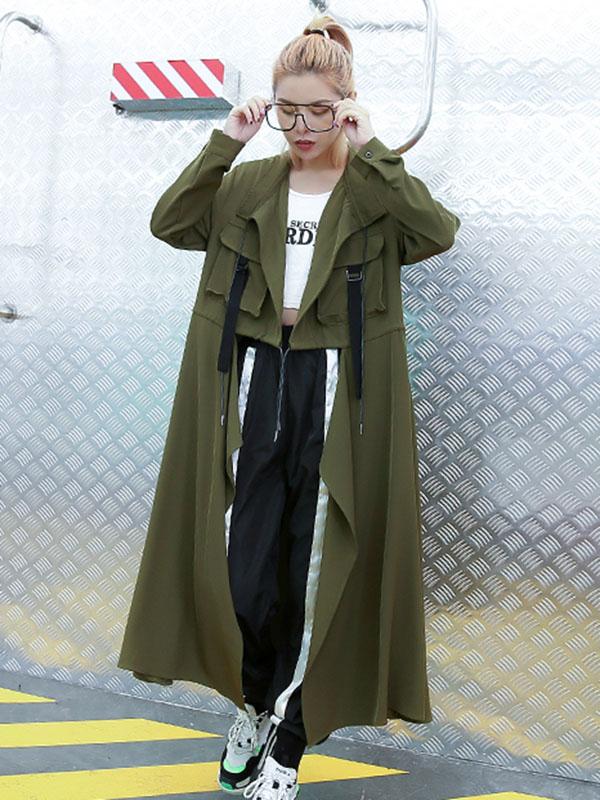 xakxx Light Loose Solid Trench Coat