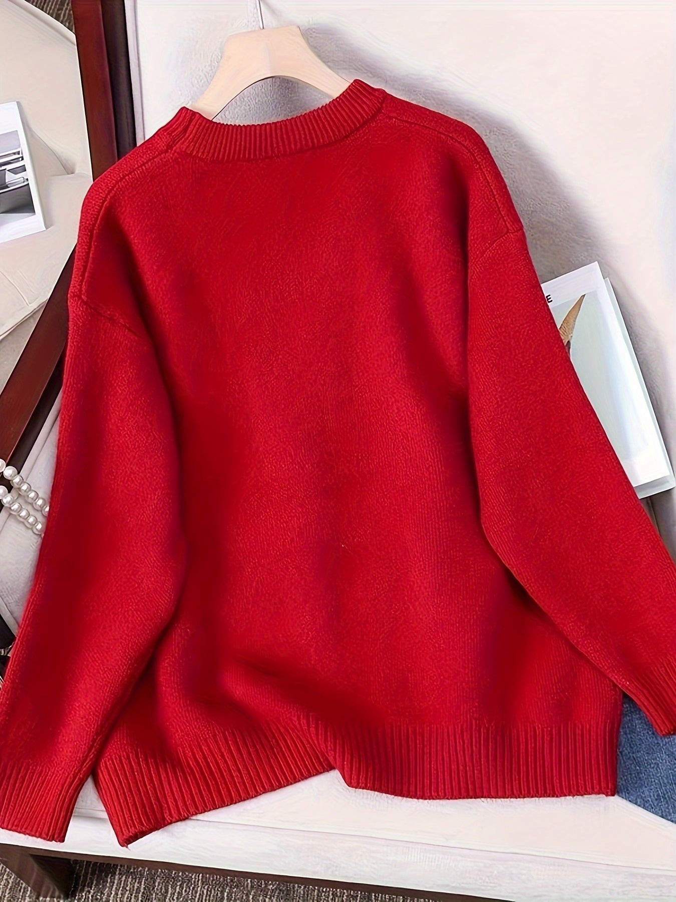Festive Christmas Tree Crew Neck Sweater - Women's Stylish Long Sleeve Pullovers for Fall & Winter - Cozy, Soft, and Warm Clothing for Ladies