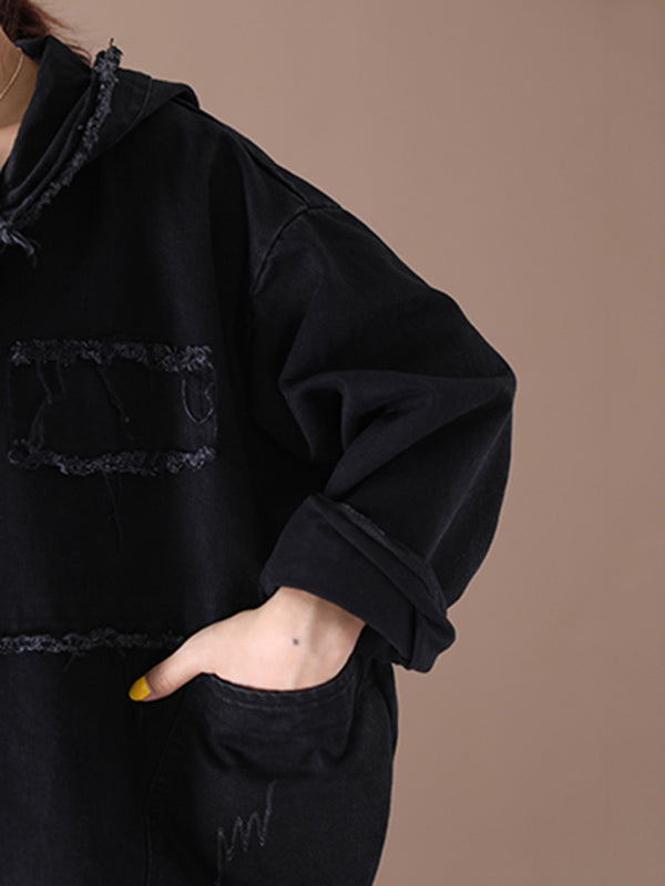 xakxx Original Solid Hooded Denim Outwear