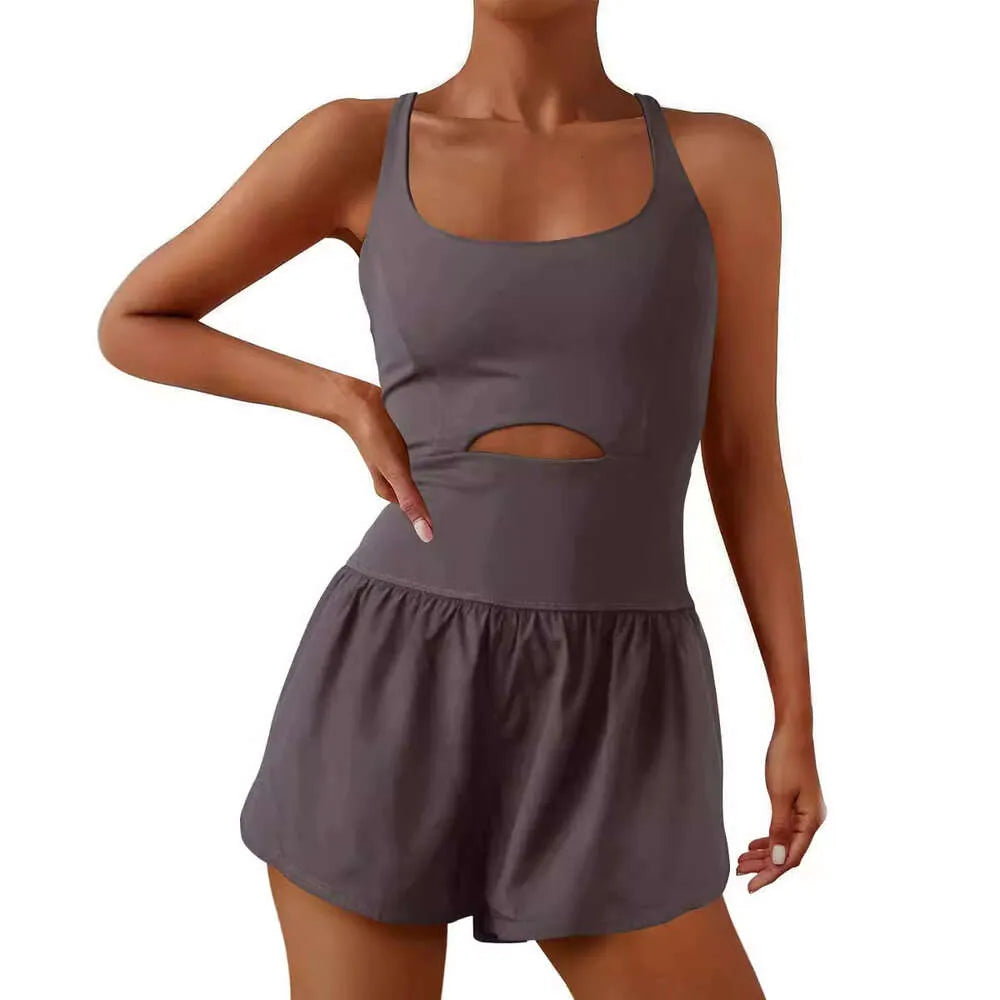 Women Jumpsuit Sexy One Piece Sports Short Pants Clothing Halter Tank Top Summer New Fashion Ladies Yogo Running Romper Slim Bodysuit 30% cotton 9 Colors 5 Size