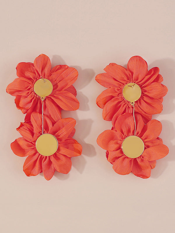 xakxx Three-Dimensional Flower Drop Earrings
