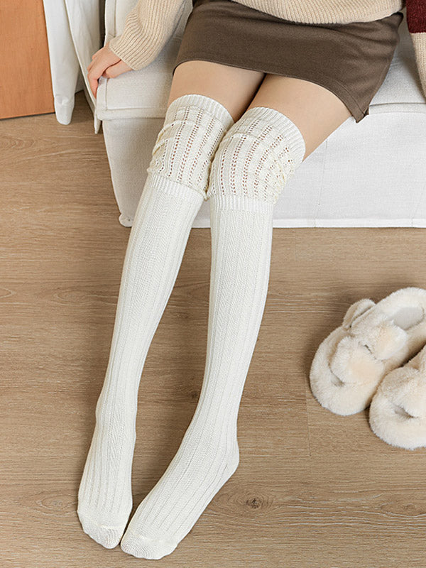 xakxx Casual Solid Color Stockings Accessories