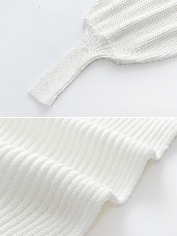 xakxx Casual Loose 6 Colors Off-The-Shoulder Long Sleeves Sweater Top