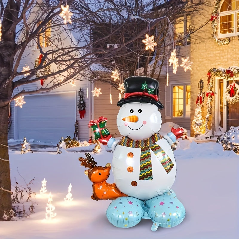 KADUOS 4D Standing Snowman Foil Balloon - Perfect for Christmas, New Year & Birthday Parties, Indoor/Outdoor Decor
