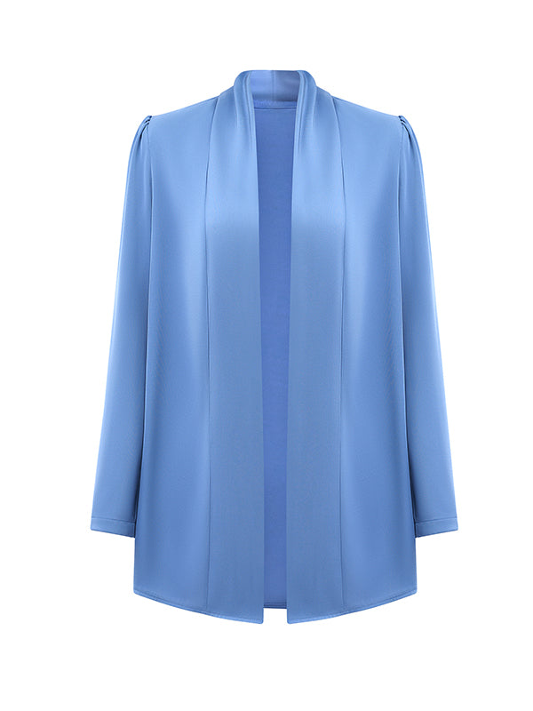 xakxx Long Sleeves Loose Solid Color Collarless Outerwear