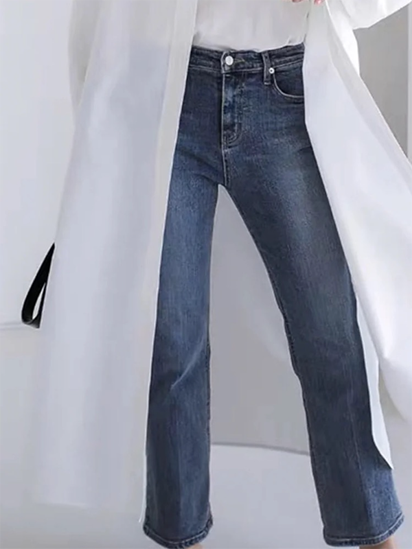 xakxx Long Sleeves Loose Buttoned Solid Color Split-Side Lapel Collar Shirt Outerwear
