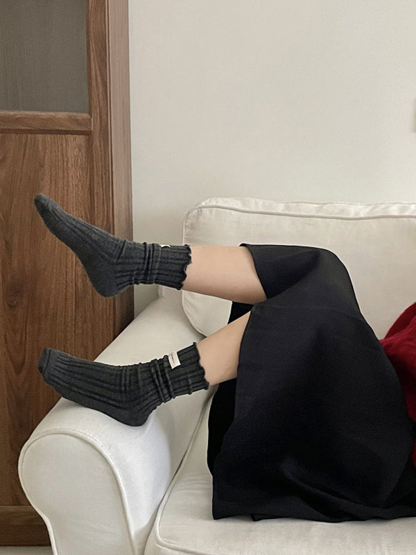 xakxx Pleated Wood Ear Lace Socks