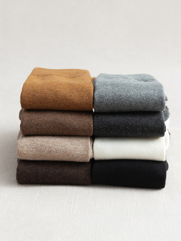 xakxx Casual Keep Warm Solid Color Socks Accessories