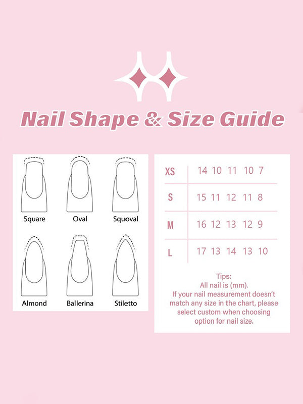 xakxx Detachable Geometric Rhine Stones Press-On Nails