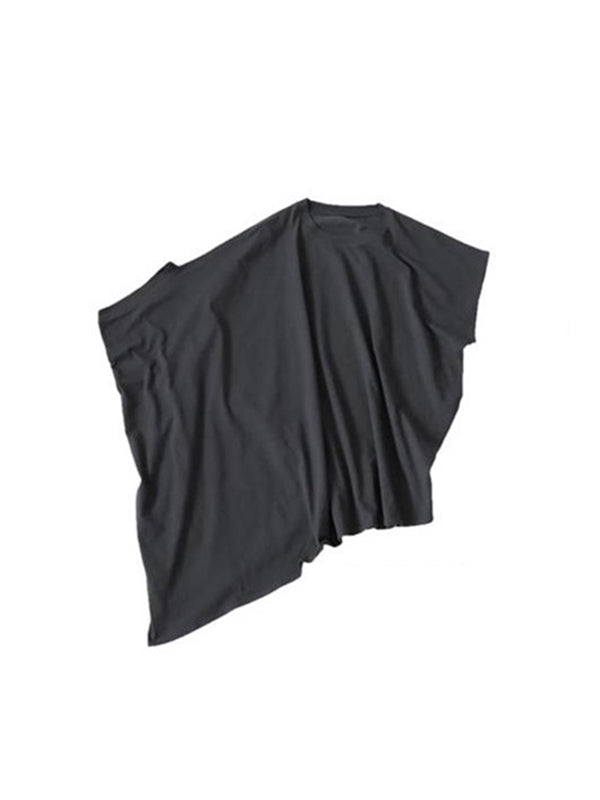 xakxx Batwing Sleeves Half Sleeves Solid Color Round-Neck T-Shirts Tops
