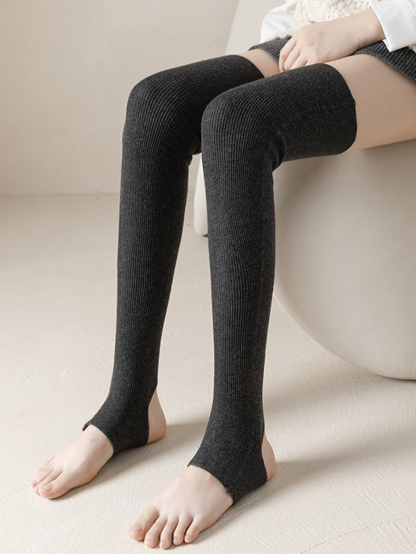 xakxx Wool Solid Color Leg Warmers Accessories