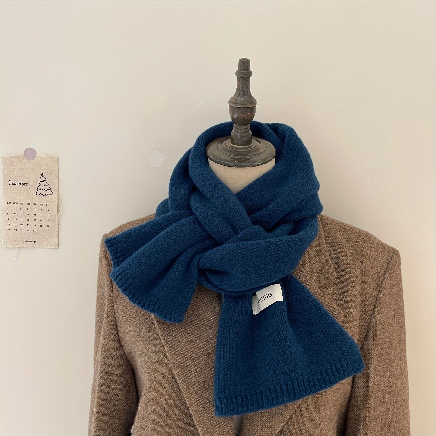 1pc Thick Knit Scarf for Men - Soft, Warm, and Stylish Winter Accessory - Perfect Holiday Gift for Him, Cozy and Comfortable