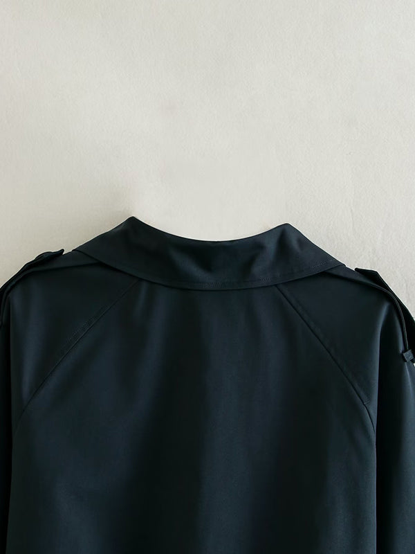 xakxx Long Sleeves Loose Split-Joint Lapel Jackets