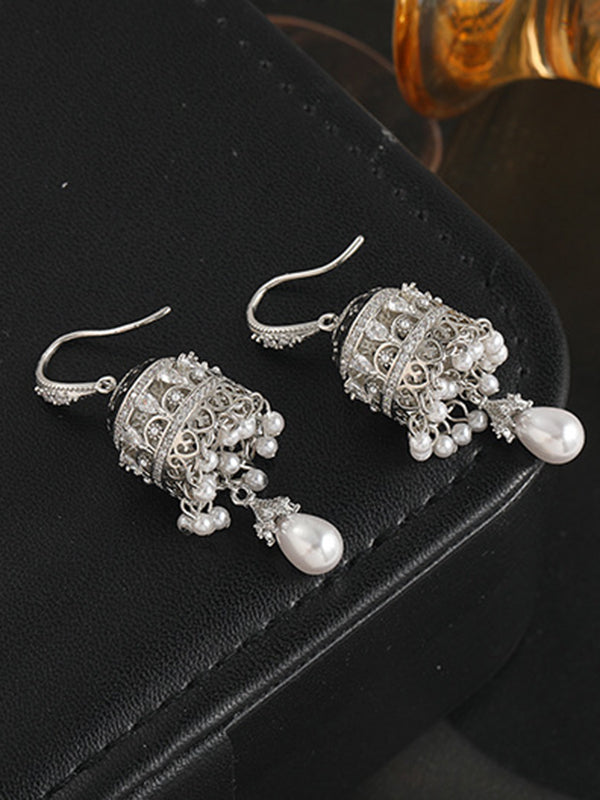 xakxx Geometric Hollow Tasseled Drop Earrings