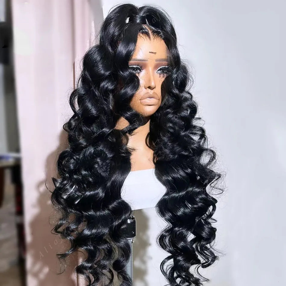 Brazilian Burgundy Red Colored Deep Wave Lace Frontal Wig HD Transparent lace front Wig Human Hair For Women Synthetic Lace Closure Wig