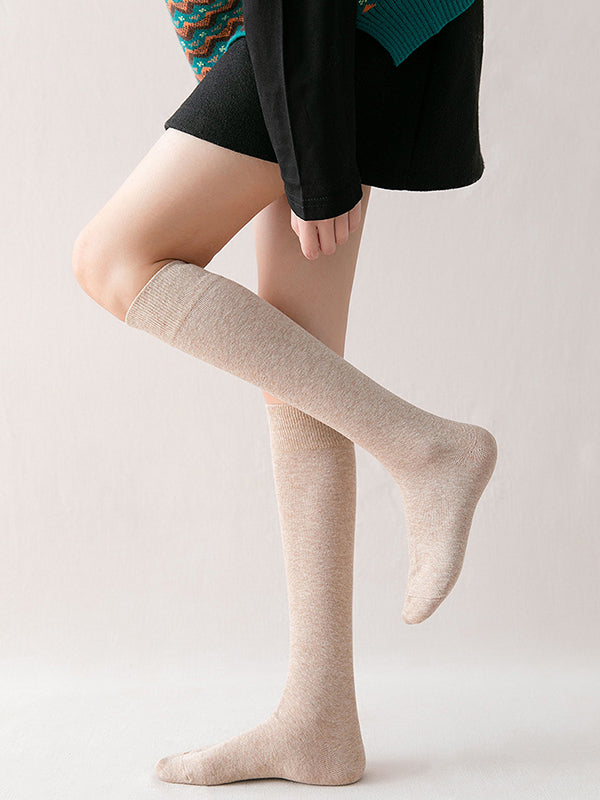 xakxx Casual Keep Warm Solid Color Socks Accessories