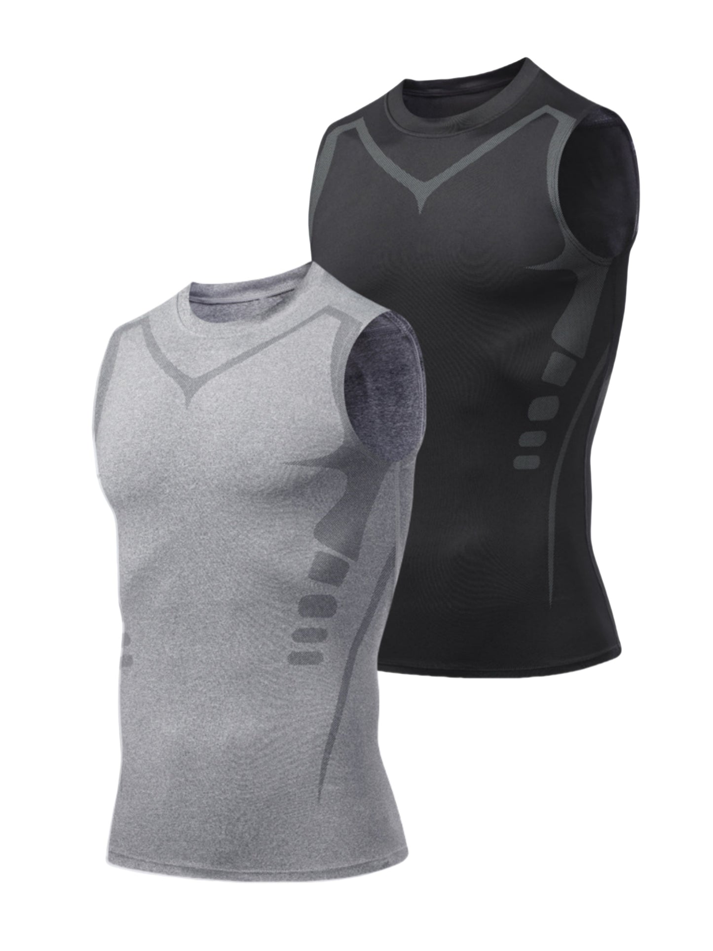 Buy 1 Get 1 Free, total of 2 pcs Men's Premium Quick-Dry Tank Top - Breathable Crew Neck Sleeveless Compression Vest with Moisture-Wicking Fabric, Four-Way Stretch, and Anti-Odor Technology - Ideal for Sports Events, Fitness Training, Ball Games, and Outd