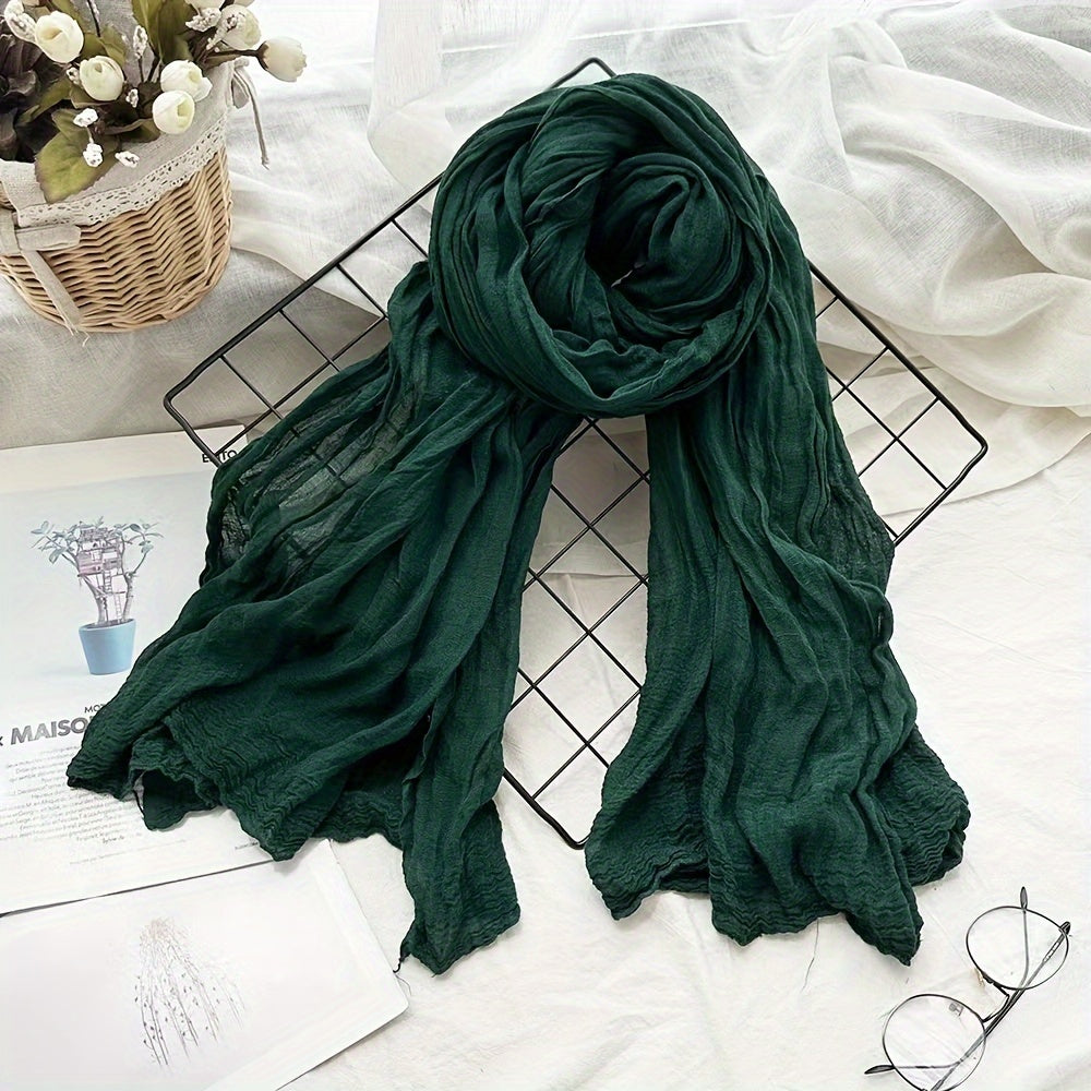 1pc Luxurious Linen Scarf - Vibrant Solid Color, Soft and Breathable, Perfect for Autumn and Winter, Stylish Shawl Alternative - New Arrival for Men