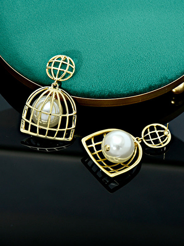 xakxx Statement Geometric Pearl Earrings Accessories