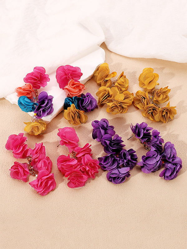xakxx Flower Shape Drop Earrings Earrings Accessories