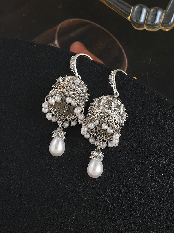 xakxx Geometric Hollow Tasseled Drop Earrings