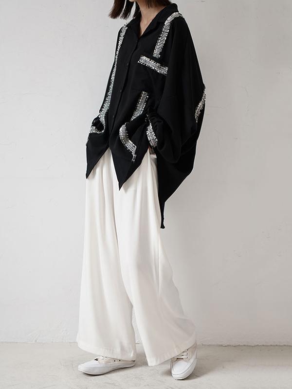 xakxx Loose Cropped Black Light Shirts Blouses