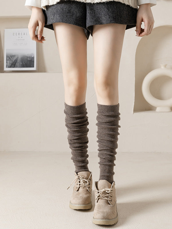 xakxx Wool Solid Color Leg Warmers Accessories