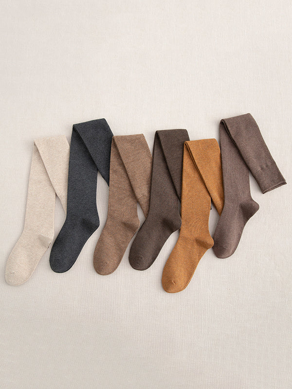 xakxx Casual Skinny Leg Solid Color Stockings Accessories