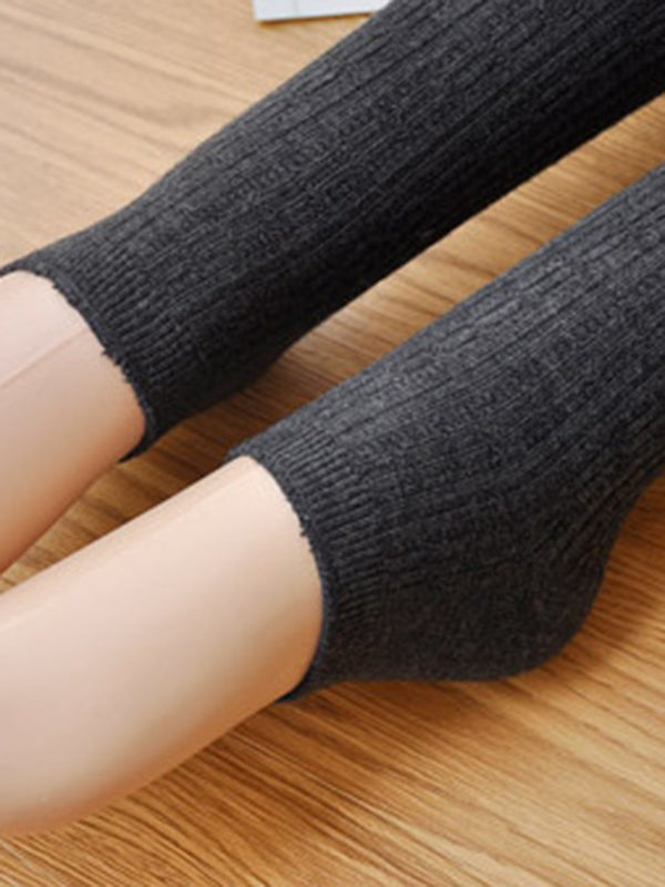 xakxx Casual Skinny Keep Warm Solid Color Leg Warmers Accessories