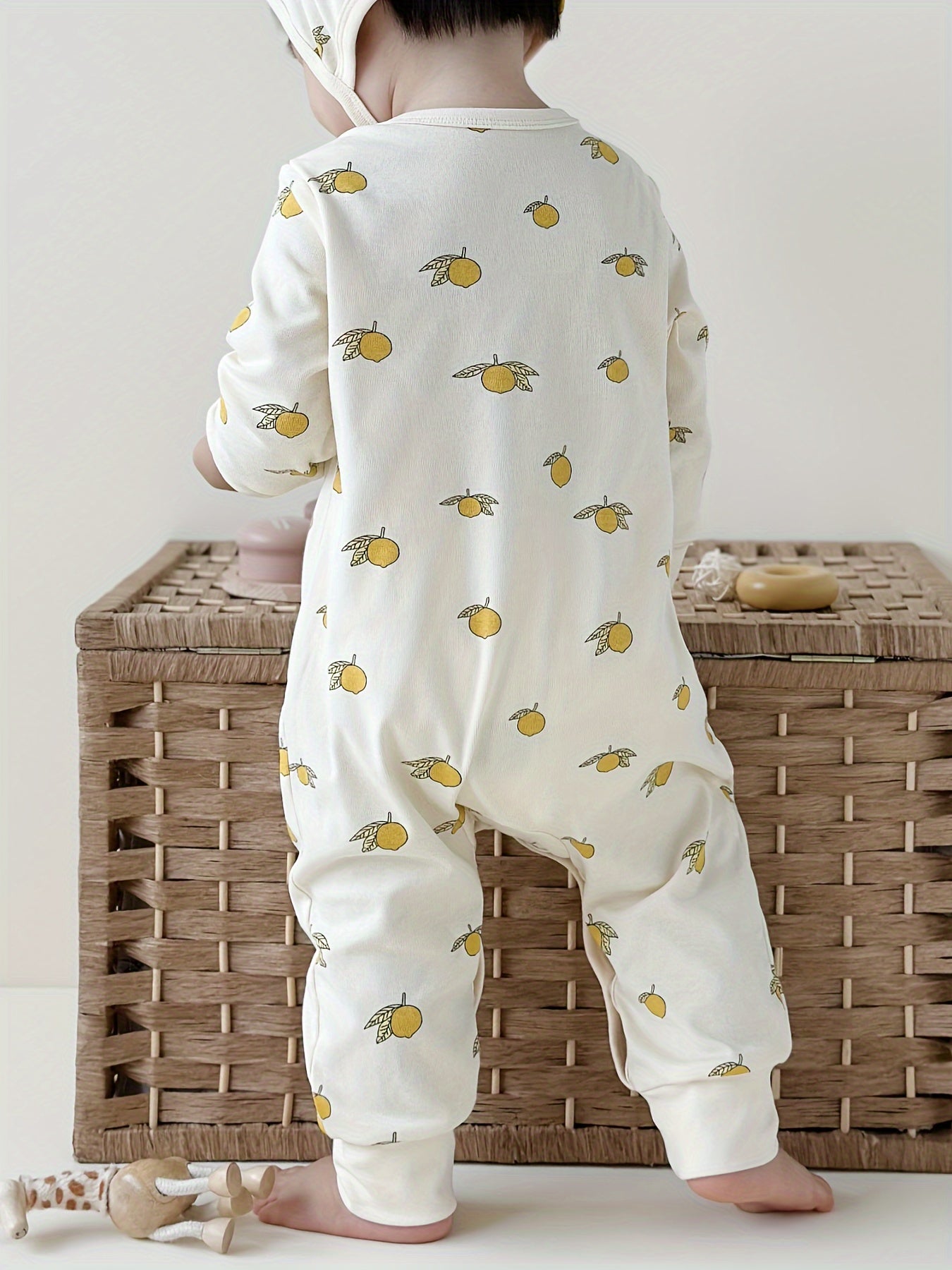 Baby Boy Autumn And Winter Christmas Cute Carton Print Long-sleeved Jumpsuit, Baby Newborn Clothes