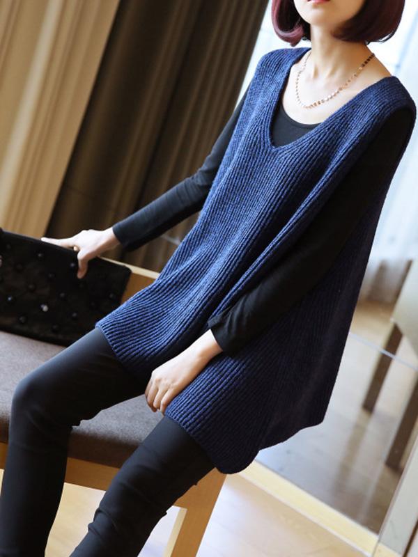 xakxx Casual V-Neck Knitting Vest