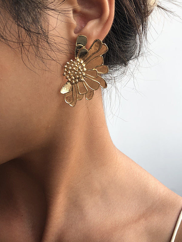 xakxx Vintage Alloy Flower Earrings