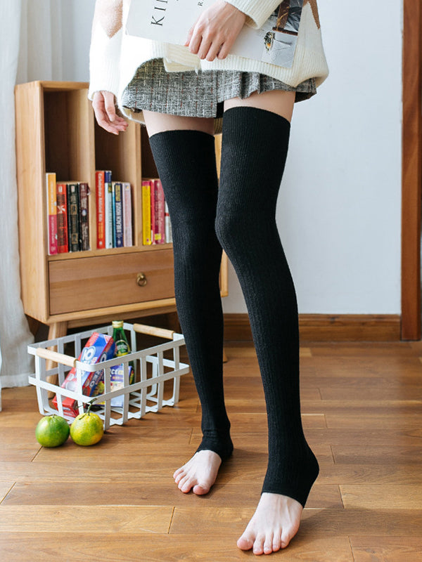 xakxx Casual Skinny Keep Warm Solid Color Leg Warmers Accessories
