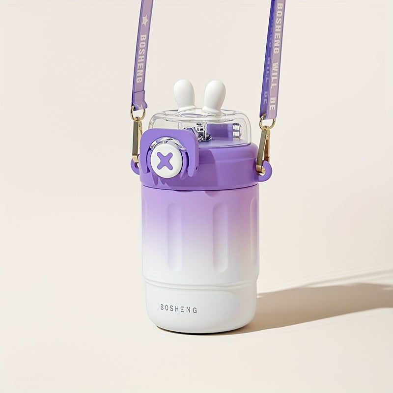 1pc, Cute Bunny Vacuum Flask, Stainless Steel Insulated Water Bottles, 10.14oz/13.53oz Travel Thermal Cups, For Hot And Cold Beverages, Summer Winter Drinkware, Gifts