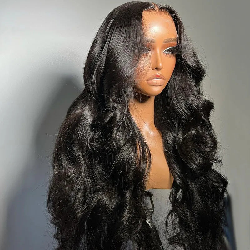 Brazilian Hair Body Wave Highlight Black With Blue Lace Frontal Wig HD Transparent Glueless Full Lace Front Wigs For Women