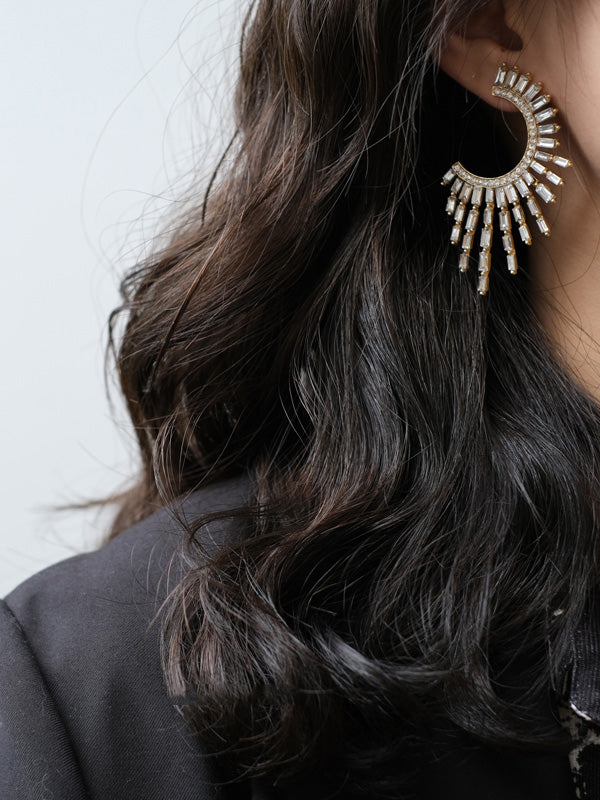 xakxx Original Contrast Color Zircon Earrings Accessories