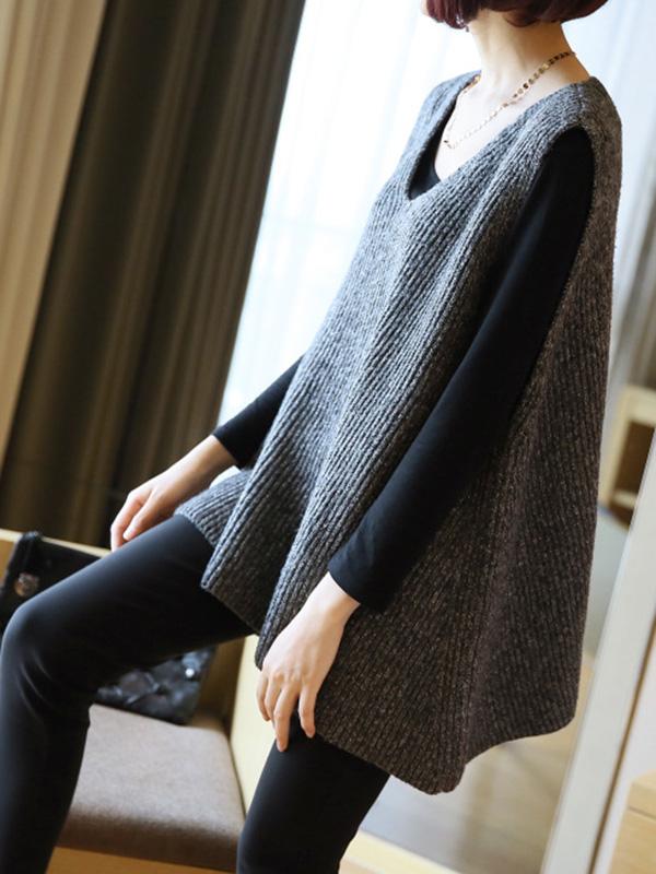 xakxx Casual V-Neck Knitting Vest