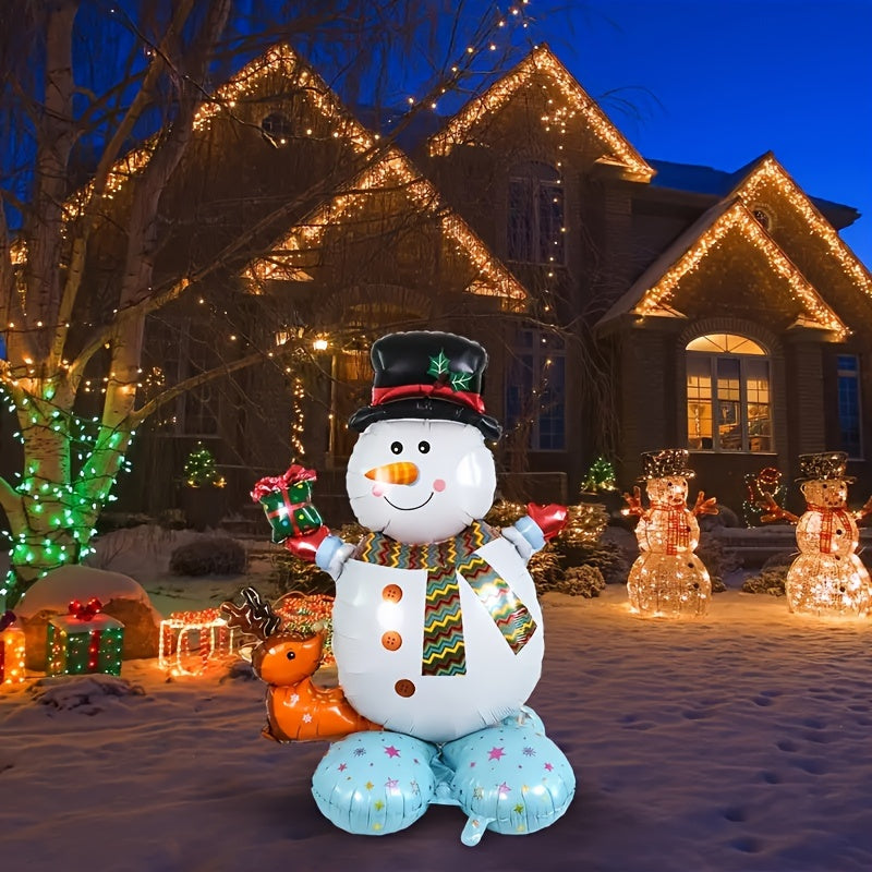 KADUOS 4D Standing Snowman Foil Balloon - Perfect for Christmas, New Year & Birthday Parties, Indoor/Outdoor Decor
