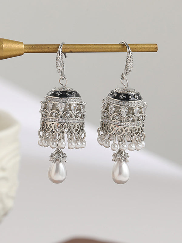 xakxx Geometric Hollow Tasseled Drop Earrings