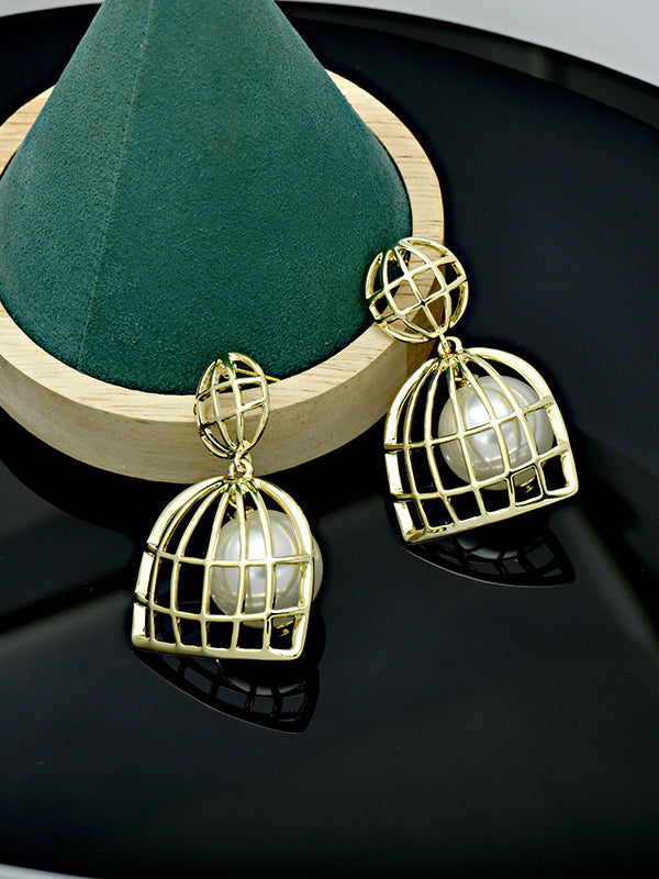 xakxx Statement Geometric Pearl Earrings Accessories