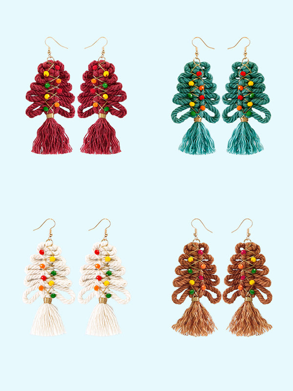 xakxx Tasseled Earrings Christmas Tree Accessories