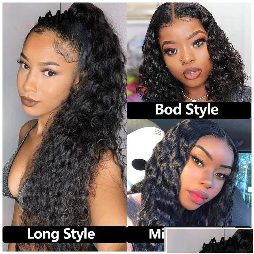 Lace Wigs Loose Curl 250 Density 13X6 Front Human Hair 360 Frontal Wig Brazilian Remy Water Wave 30 Inch Fl You May Drop Delivery Pr Dhvyd